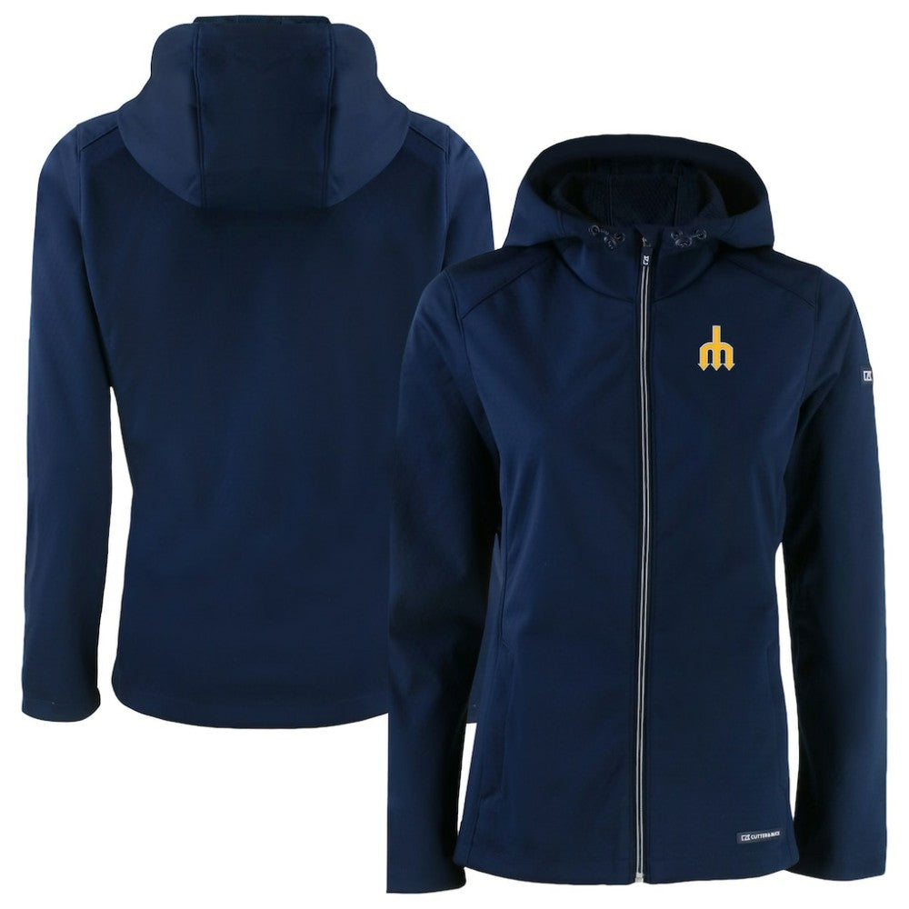 MLB Seattle Mariners Cutter & Buck Women's Evoke Eco Softshell Recycled Full-Zip Jacket