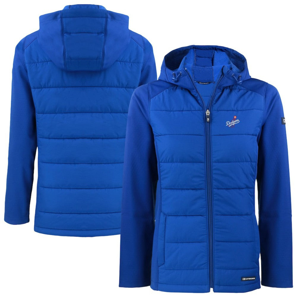 MLB Los Angeles Dodgers Cutter & Buck Women's  Evoke Hybrid Eco Softshell Recycled Full-Zip Hoodie Jacket