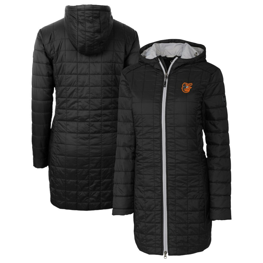 MLB Baltimore Orioles Cutter & Buck Women's Rainier Primaloft Eco Insulated Hooded Full-Zip Long Coat