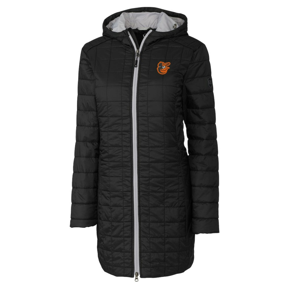 MLB Baltimore Orioles Cutter & Buck Women's Rainier Primaloft Eco Insulated Hooded Full-Zip Long Coat