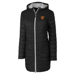 MLB Baltimore Orioles Cutter & Buck Women's Rainier Primaloft Eco Insulated Hooded Full-Zip Long Coat