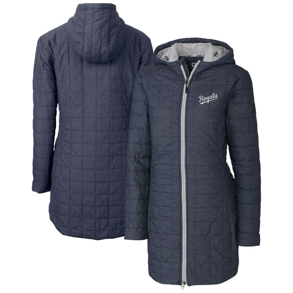 MLB Kansas City Royals Cutter & Buck Women's Rainier Primaloft Eco Insulated Hooded Full-Zip Long Coat