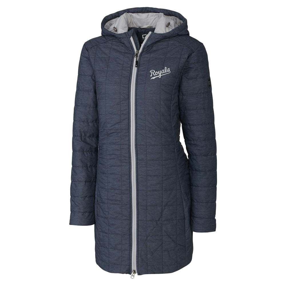 MLB Kansas City Royals Cutter & Buck Women's Rainier Primaloft Eco Insulated Hooded Full-Zip Long Coat