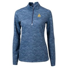 MLB Seattle Mariners Cutter & Buck Women's  Traverse Camo Print Stretch Quarter-Zip Top