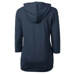 MLB Cleveland Guardians Cutter & Buck Women's  DryTec Virtue Eco Pique Recycled 3/4-Sleeve Half-Zip Pullover Hoodie