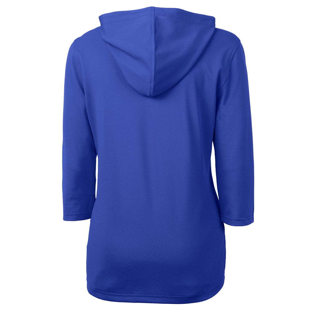 MLB Los Angeles Dodgers Cutter & Buck Women's  DryTec Virtue Eco Pique Recycled 3/4-Sleeve Half-Zip Pullover Hoodie