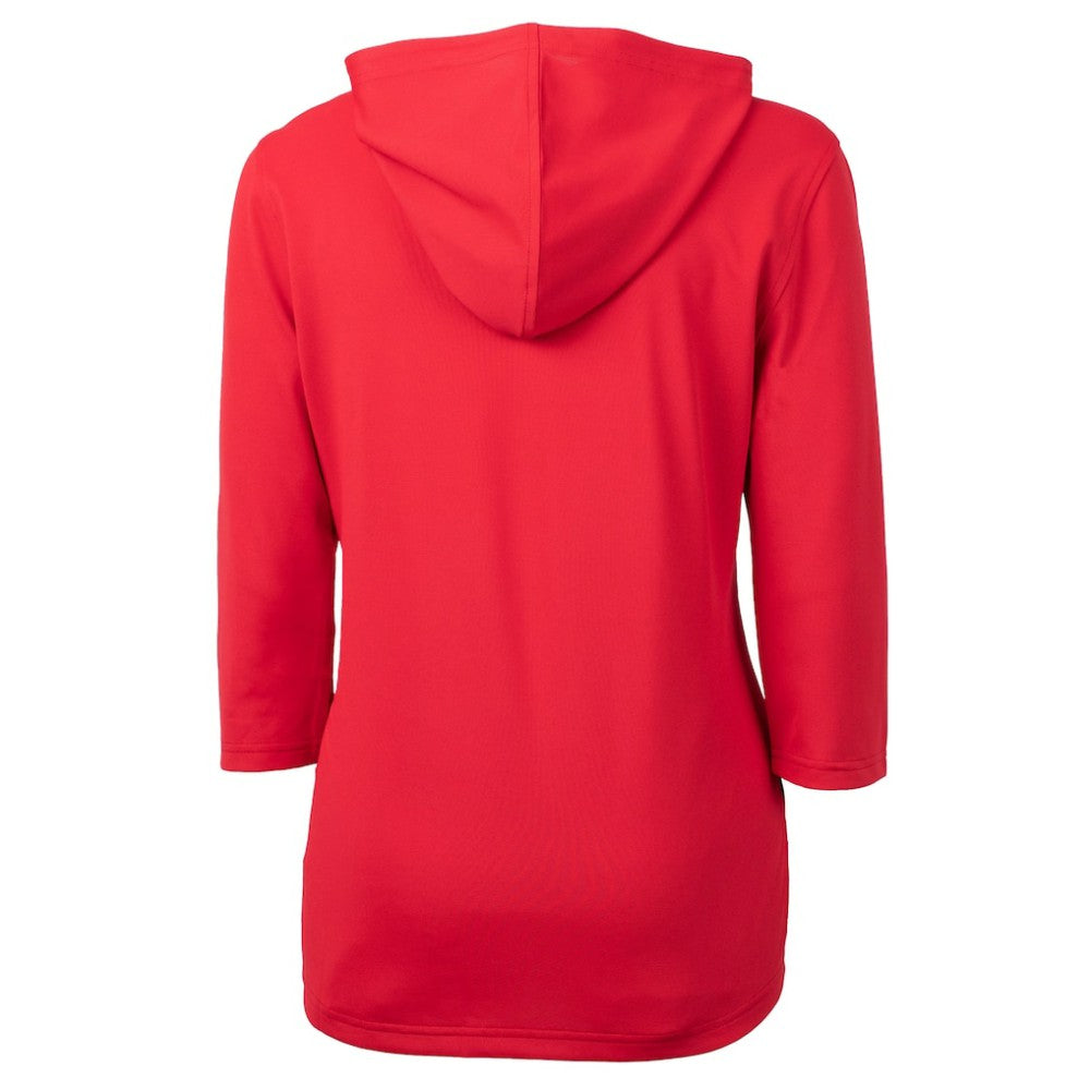 MLB St. Louis Cardinals Cutter & Buck Women's Cooperstown Collection DryTec Virtue Eco Pique Recycled 3/4-Sleeve Half-Zip Pullover Hoodie