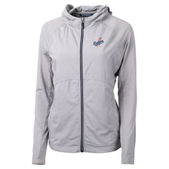 MLB Los Angeles Dodgers Cutter & Buck Women's  Adapt Eco Knit Hybrid Recycled Full-Zip Hoodie