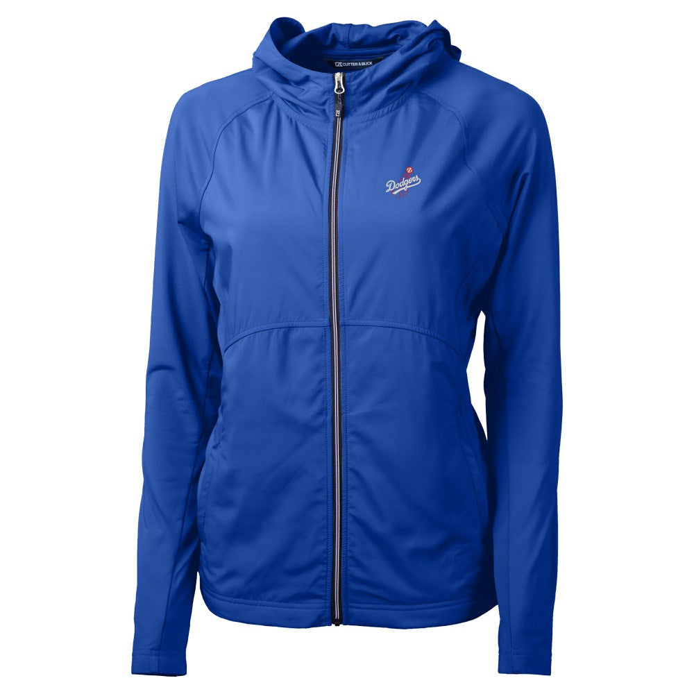 MLB Los Angeles Dodgers Cutter & Buck Women's  Adapt Eco Knit Hybrid Recycled Full-Zip Hoodie
