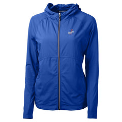 MLB Los Angeles Dodgers Cutter & Buck Women's  Adapt Eco Knit Hybrid Recycled Full-Zip Hoodie