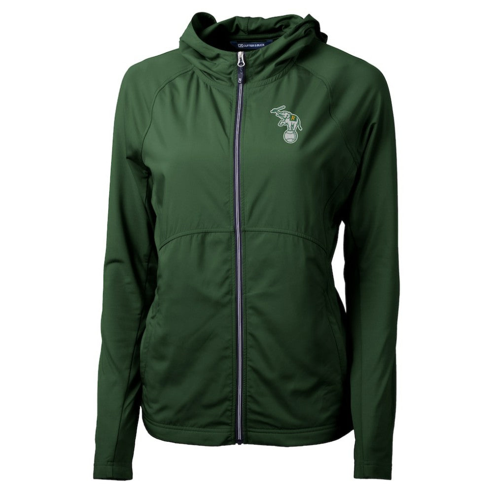 MLB Athletics Cutter & Buck Women's Adapt Eco Knit Hybrid Recycled Full-Zip Hoodie