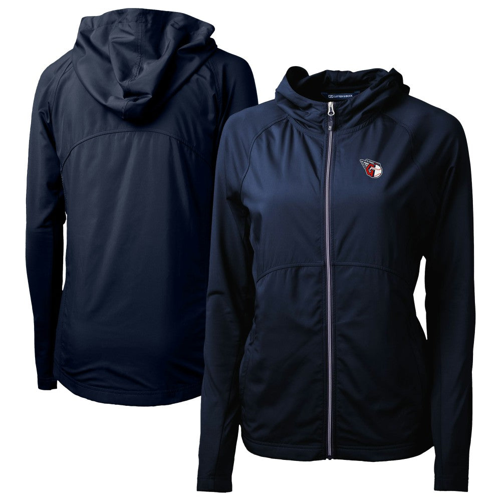 MLB Cleveland Guardians Cutter & Buck Women's  Adapt Eco Knit Hybrid Recycled Full-Zip Hoodie