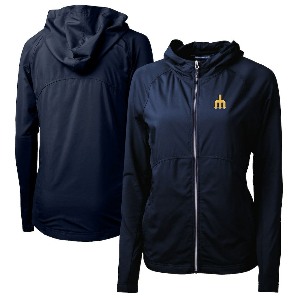 MLB Seattle Mariners Cutter & Buck Women's  Adapt Eco Knit Hybrid Recycled Full-Zip Hoodie