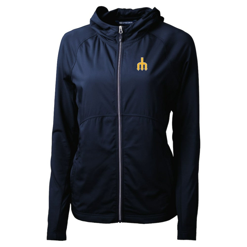 MLB Seattle Mariners Cutter & Buck Women's  Adapt Eco Knit Hybrid Recycled Full-Zip Hoodie