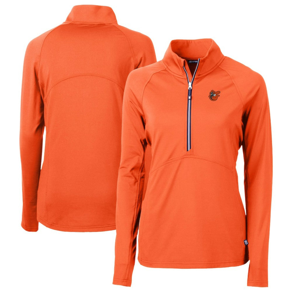 MLB Baltimore Orioles Cutter & Buck Women's  DryTec Adapt Eco Knit Stretch Recycled Raglan Half-Zip Top