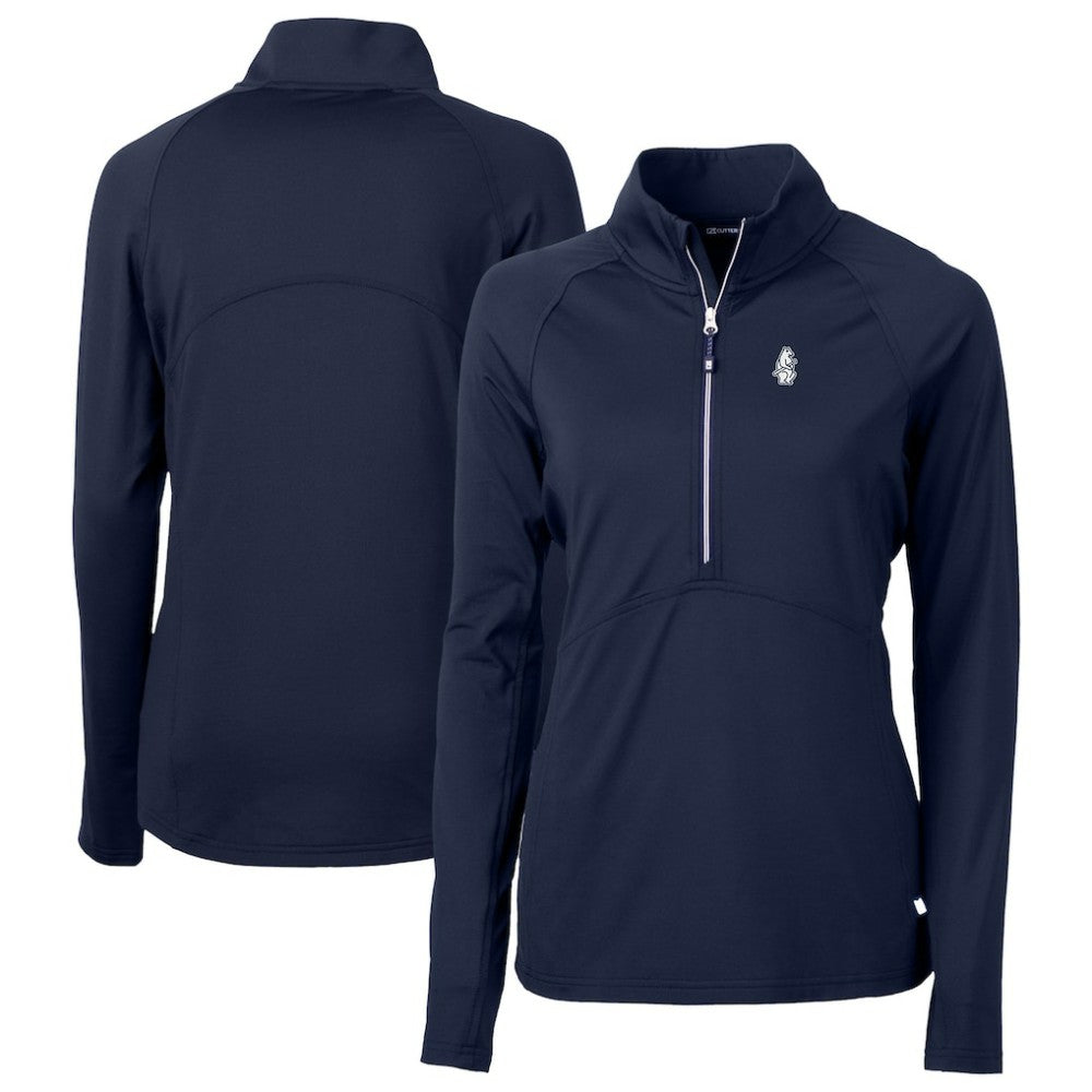 MLB Chicago Cubs Cutter & Buck Women's Cooperstown Collection DryTec Adapt Eco Knit Stretch Recycled Raglan Half-Zip Top