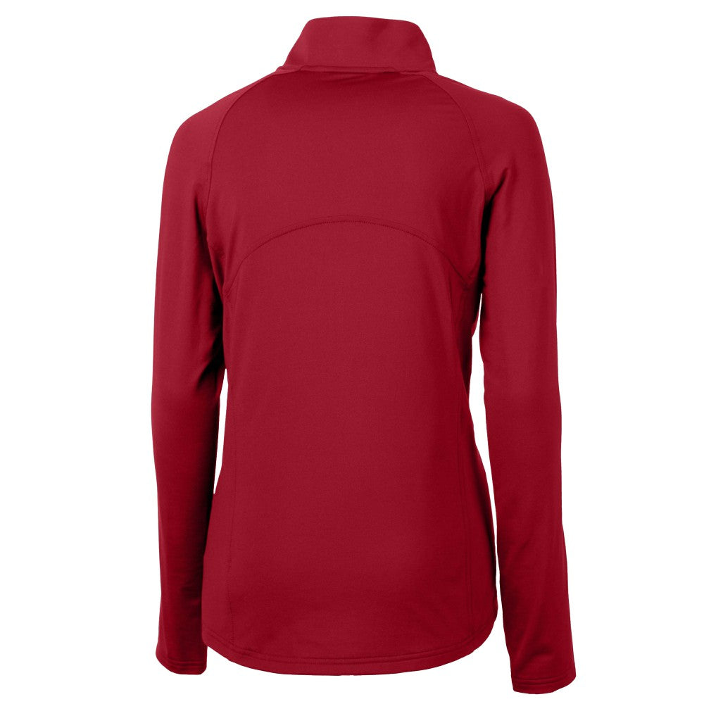 MLB Cleveland Guardians Cutter & Buck Women's  DryTec Adapt Eco Knit Stretch Recycled Raglan Half-Zip Top