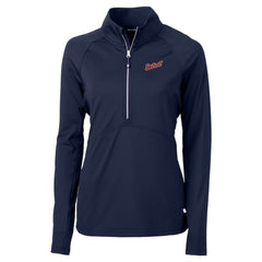 MLB Detroit Tigers Cutter & Buck Women's  DryTec Adapt Eco Knit Stretch Recycled Raglan Half-Zip Top
