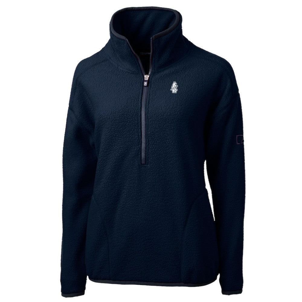 MLB Chicago Cubs Cutter & Buck Women's Cooperstown Collection Cascade Eco Sherpa Fleece Half-Zip Pullover Jacket