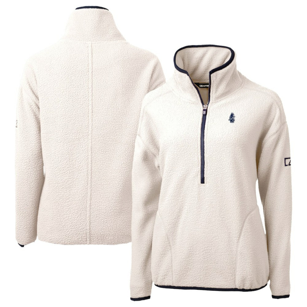 MLB Chicago Cubs Cutter & Buck Women's Cooperstown Collection Cascade Eco Sherpa Fleece Half-Zip Pullover Jacket