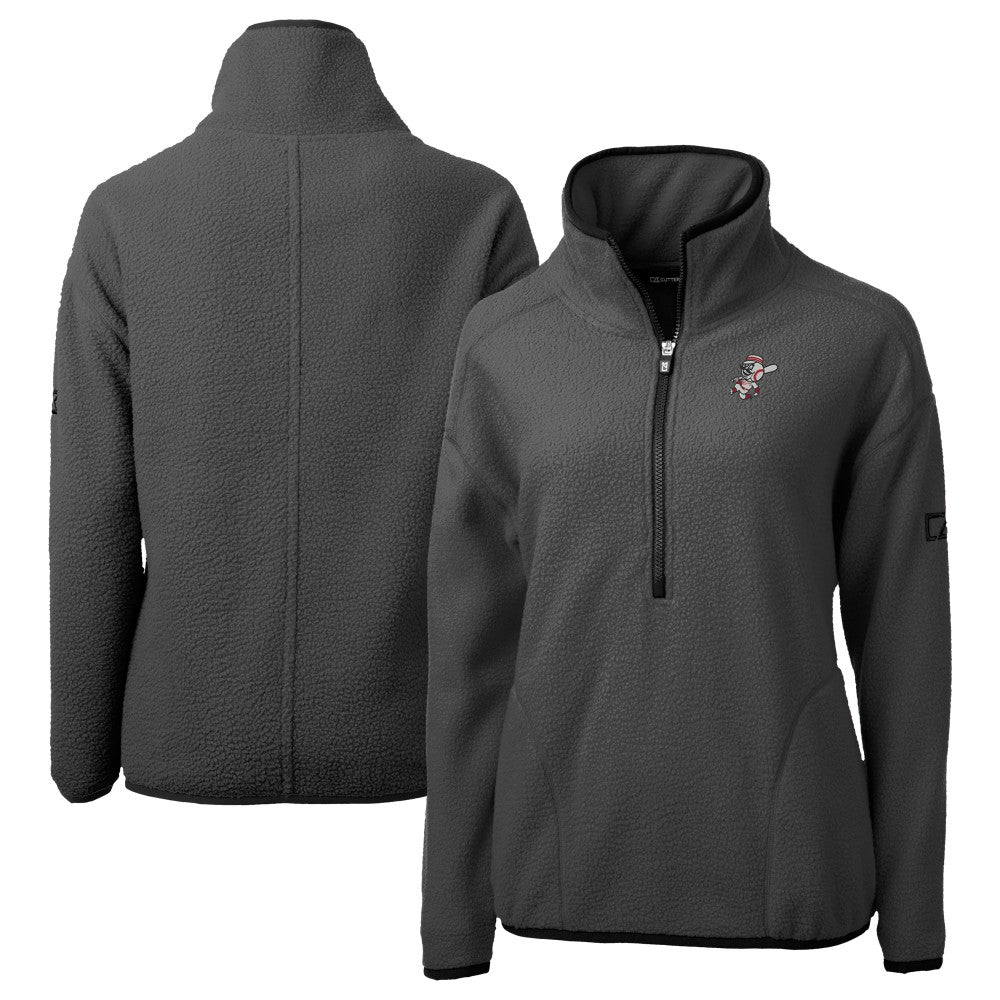 MLB Cincinnati Reds Cutter & Buck Women's Cooperstown Collection Cascade Eco Sherpa Fleece Half-Zip Pullover Jacket