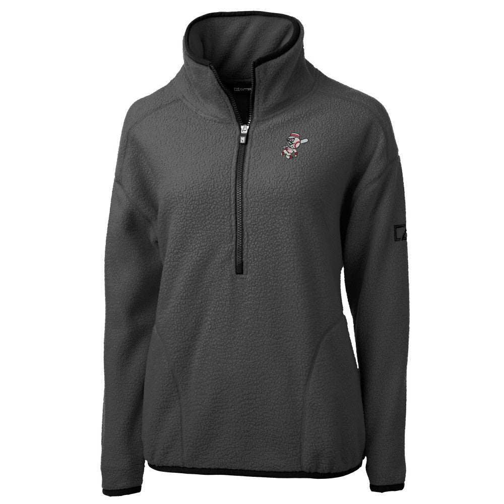 MLB Cincinnati Reds Cutter & Buck Women's Cooperstown Collection Cascade Eco Sherpa Fleece Half-Zip Pullover Jacket