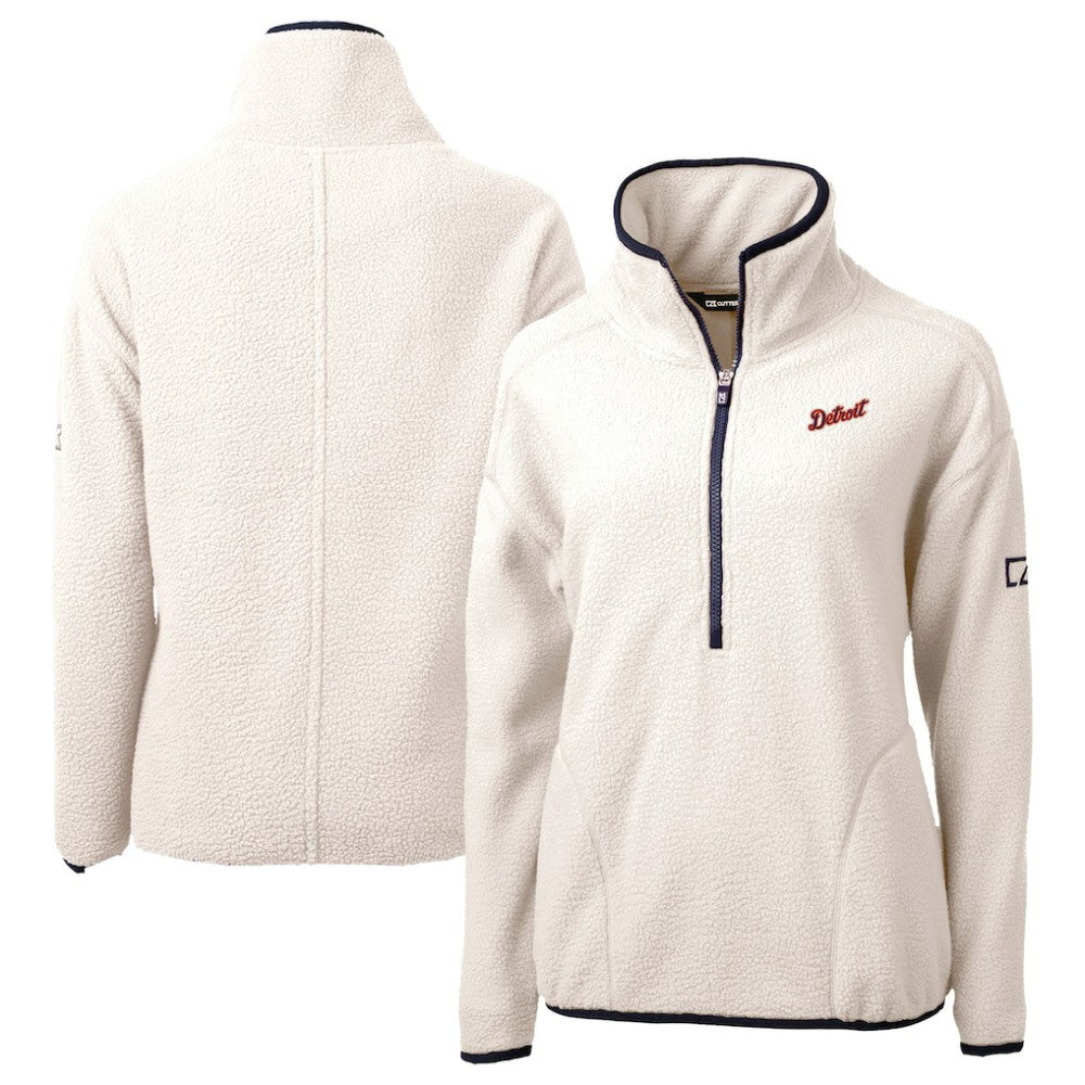 MLB Detroit Tigers Cutter & Buck Women's  Cascade Eco Sherpa Fleece Half-Zip Pullover Jacket