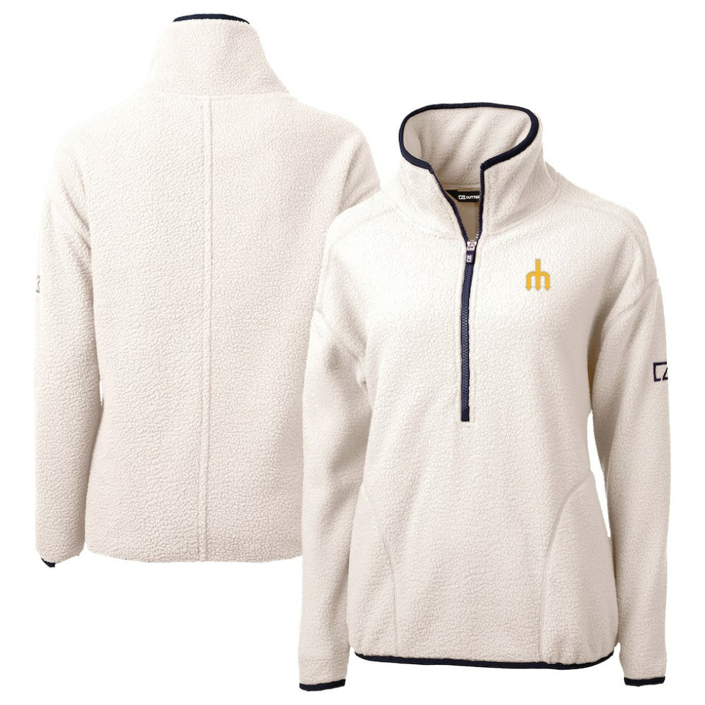 MLB Seattle Mariners Cutter & Buck Women's  Cascade Eco Sherpa Fleece Half-Zip Pullover Jacket