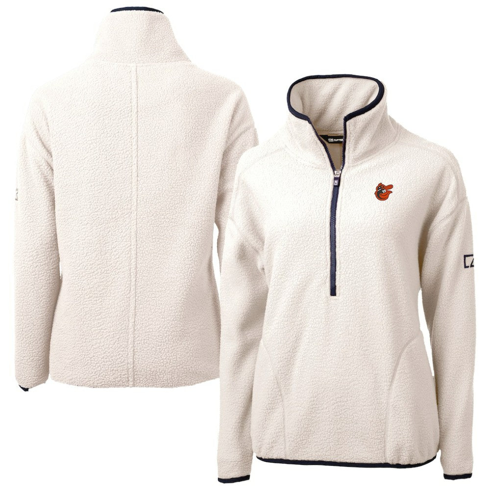 MLB Baltimore Orioles Cutter & Buck Women's  Cascade Eco Sherpa Fleece Half-Zip Pullover Jacket