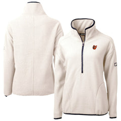 MLB Baltimore Orioles Cutter & Buck Women's  Cascade Eco Sherpa Fleece Half-Zip Pullover Jacket