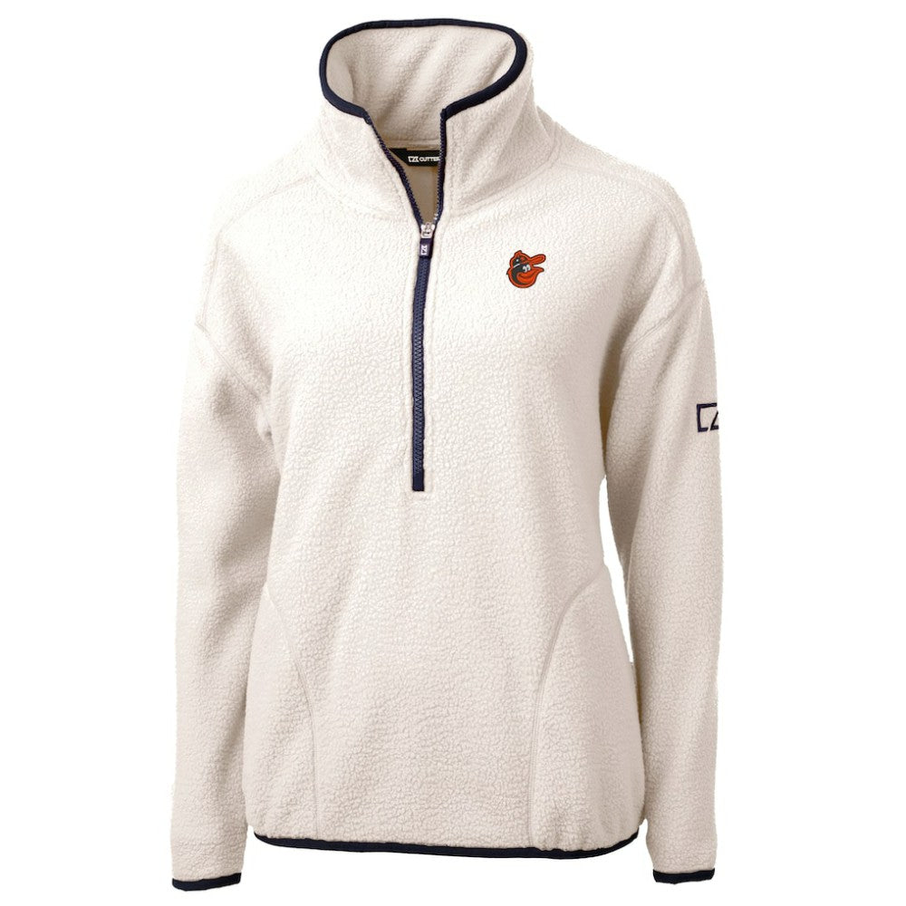 MLB Baltimore Orioles Cutter & Buck Women's  Cascade Eco Sherpa Fleece Half-Zip Pullover Jacket