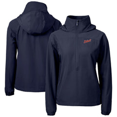MLB Detroit Tigers Cutter & Buck Women's  Charter Eco Recycled Half-Zip Anorak Jacket