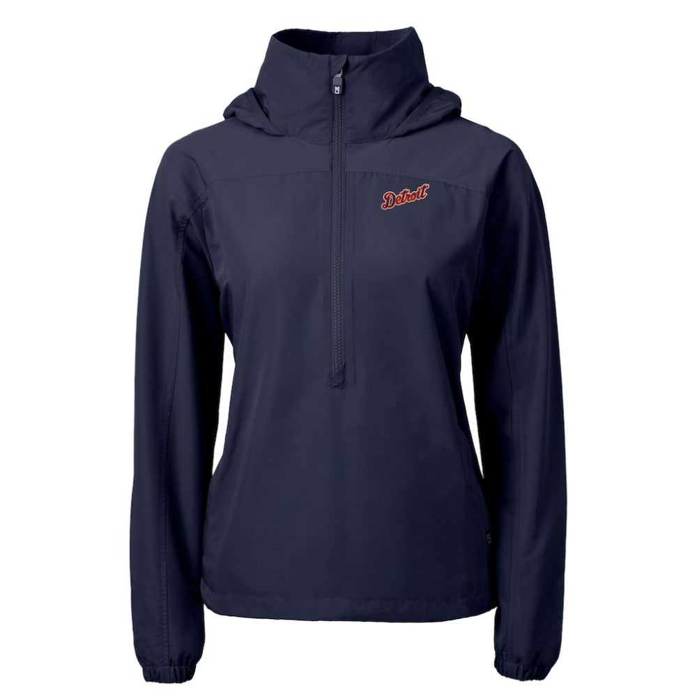 MLB Detroit Tigers Cutter & Buck Women's  Charter Eco Recycled Half-Zip Anorak Jacket