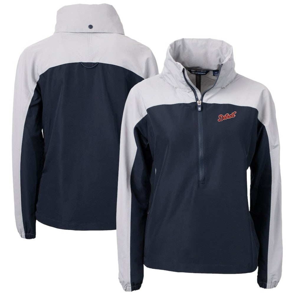 MLB Detroit Tigers Cutter & Buck Women's  Charter Eco Recycled Half-Zip Anorak Jacket