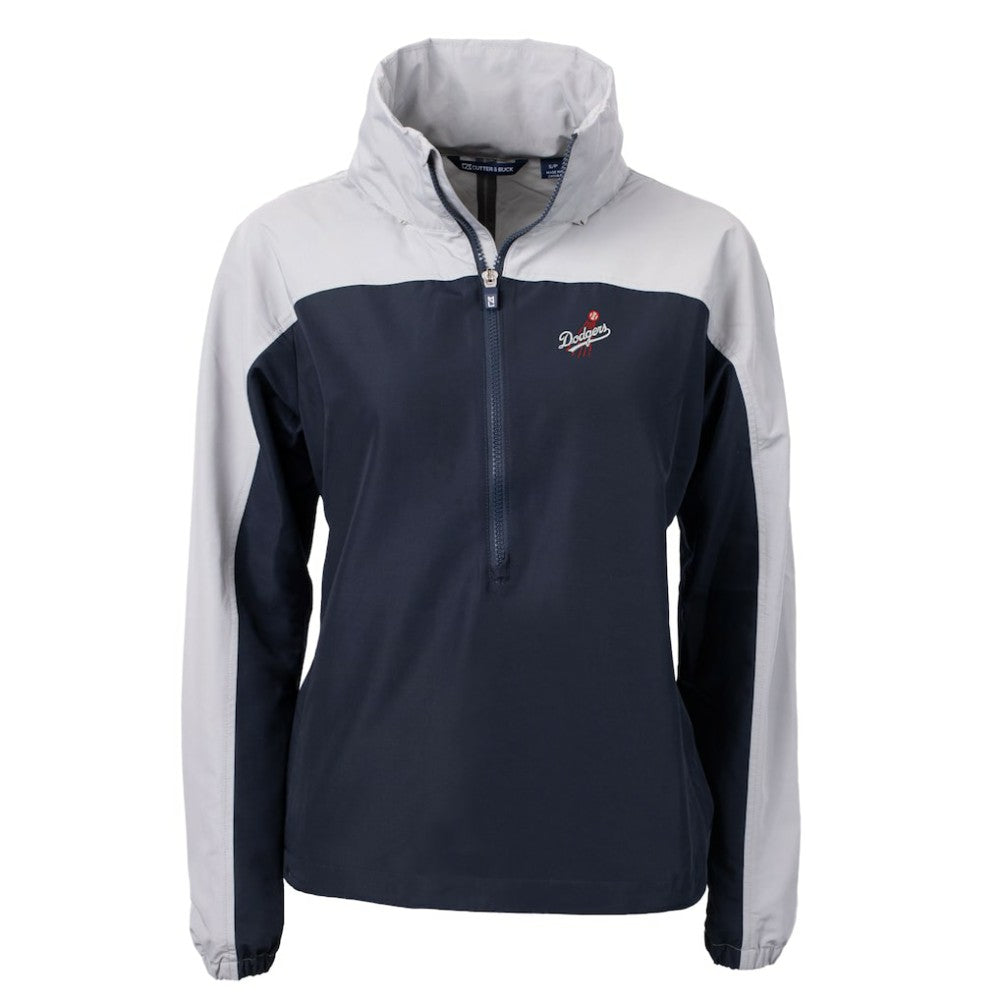 MLB Los Angeles Dodgers Cutter & Buck Women's  Charter Eco Recycled Half-Zip Anorak Jacket