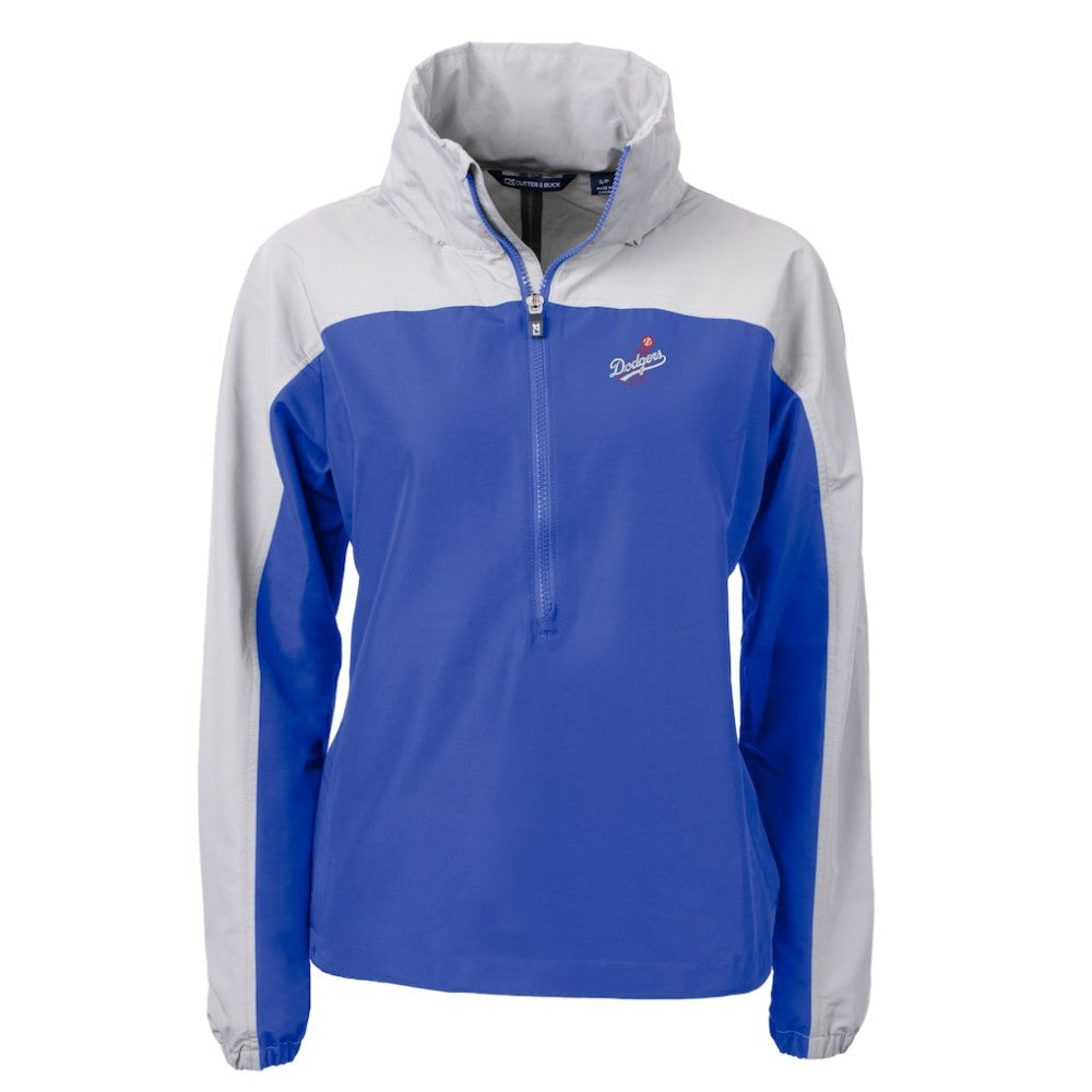 MLB Los Angeles Dodgers Cutter & Buck Women's  Charter Eco Recycled Half-Zip Anorak Jacket
