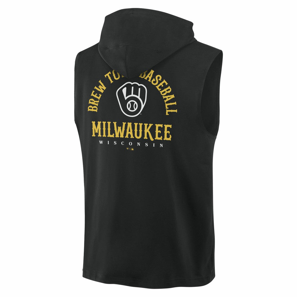 MLB Milwaukee Brewers Fanatics Fire Speed Sleeveless Pullover Hoodie