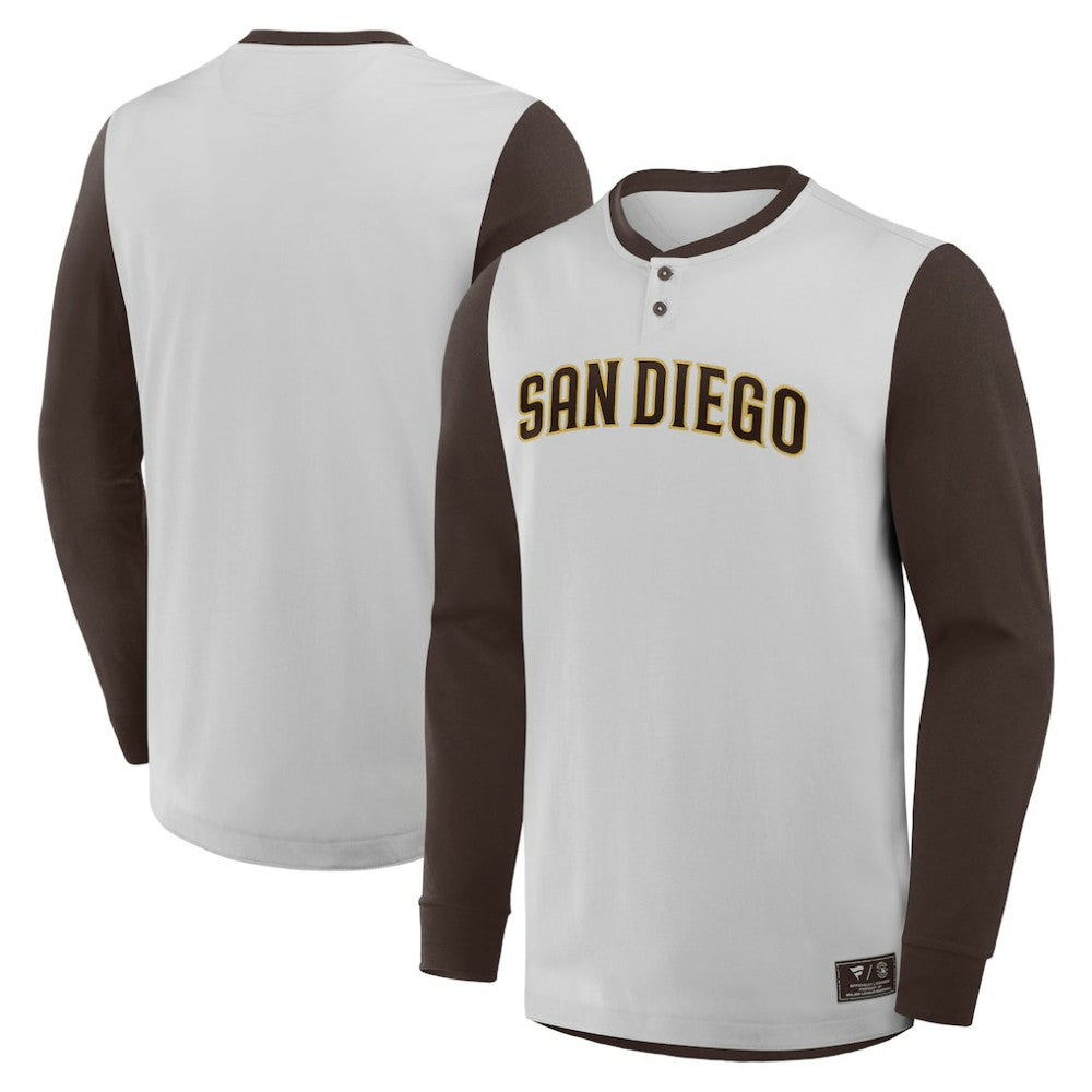 MLB San Diego Padres Fanatics Clubhouse Long Sleeve Henley Shirt