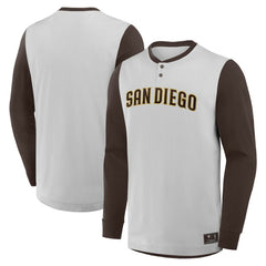 MLB San Diego Padres Fanatics Clubhouse Long Sleeve Henley Shirt