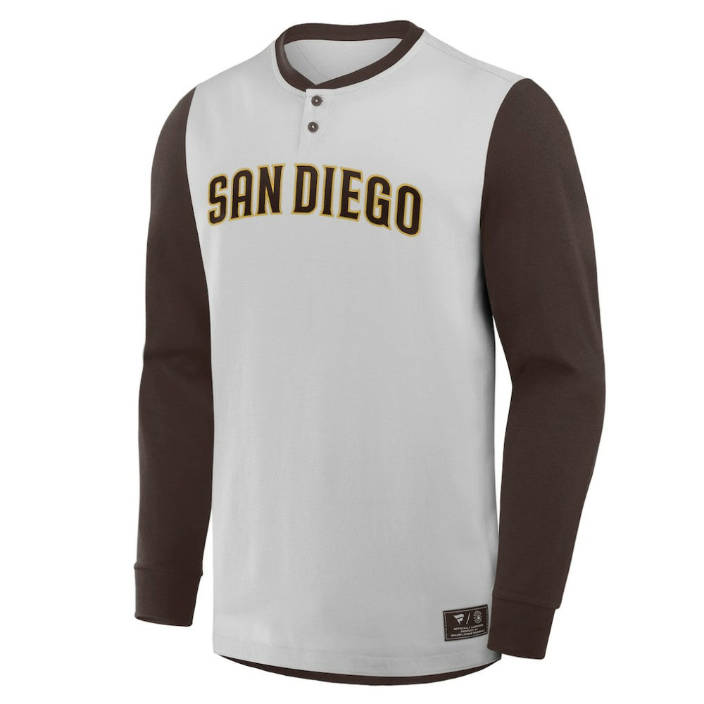 MLB San Diego Padres Fanatics Clubhouse Long Sleeve Henley Shirt