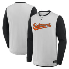 MLB Baltimore Orioles Fanatics Clubhouse Long Sleeve Henley Shirt