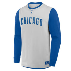 MLB Chicago Cubs Fanatics Clubhouse Long Sleeve Henley Shirt