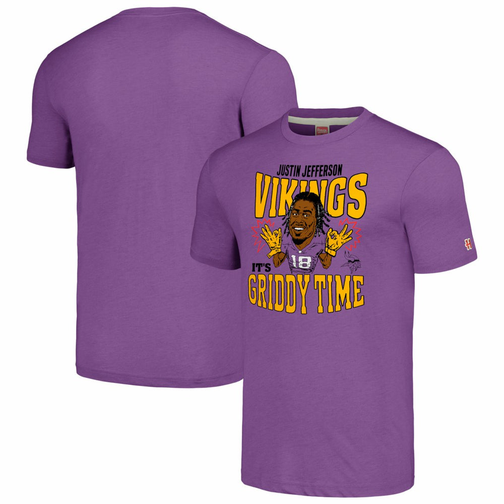 Justin Jefferson  Homage Unisex Caricature Player Tri-Blend T-Shirt - Minnesota Vikings
