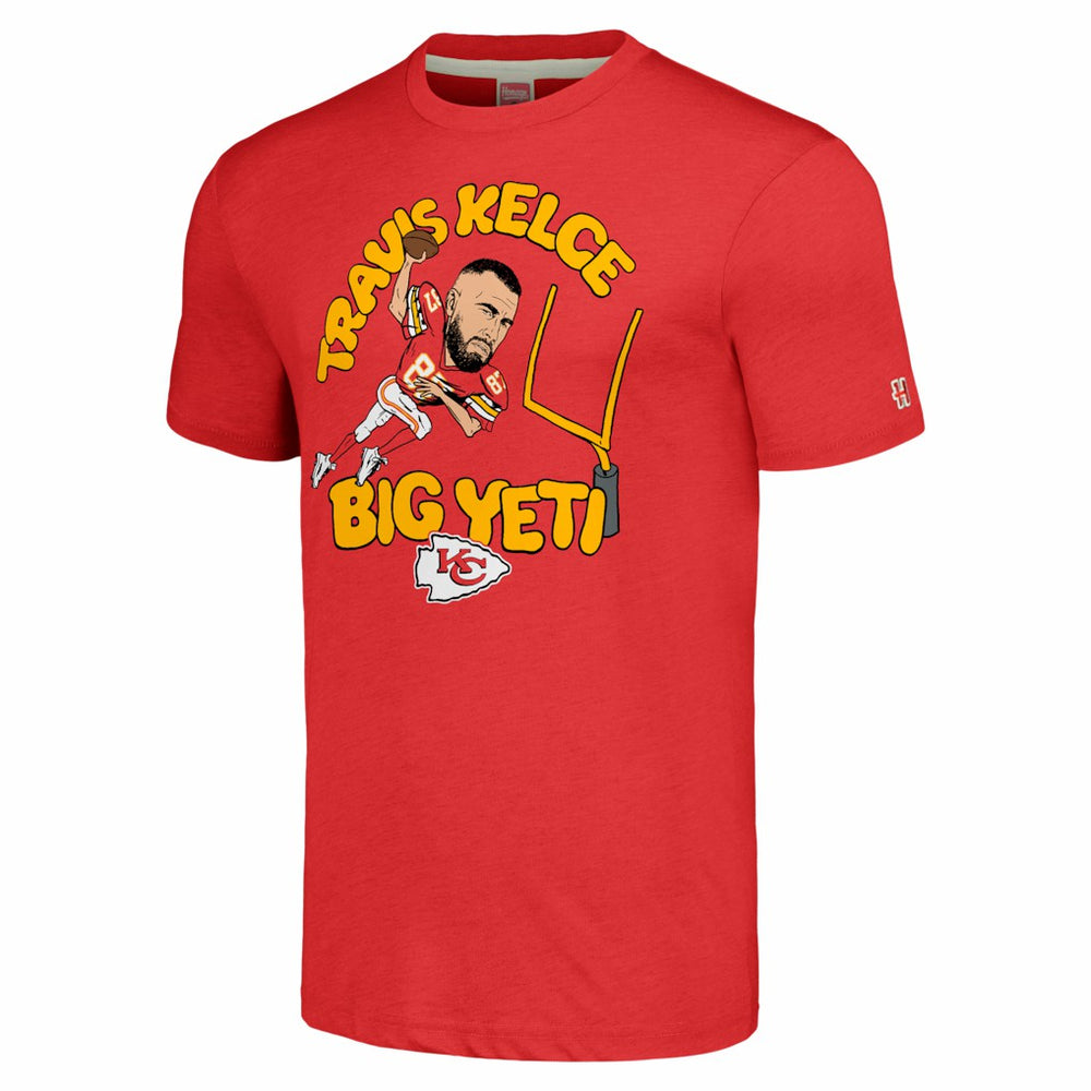 Travis Kelce  Homage Unisex Caricature Player Tri-Blend T-Shirt - Kansas City Chiefs