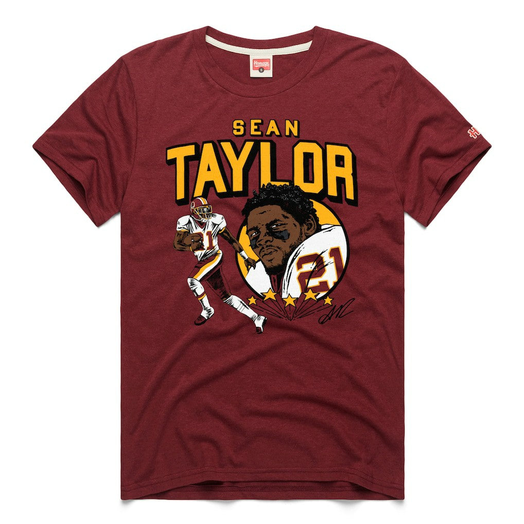 Sean Taylor  Homage Caricature Retired Player Tri-Blend T-Shirt - Washington Commanders