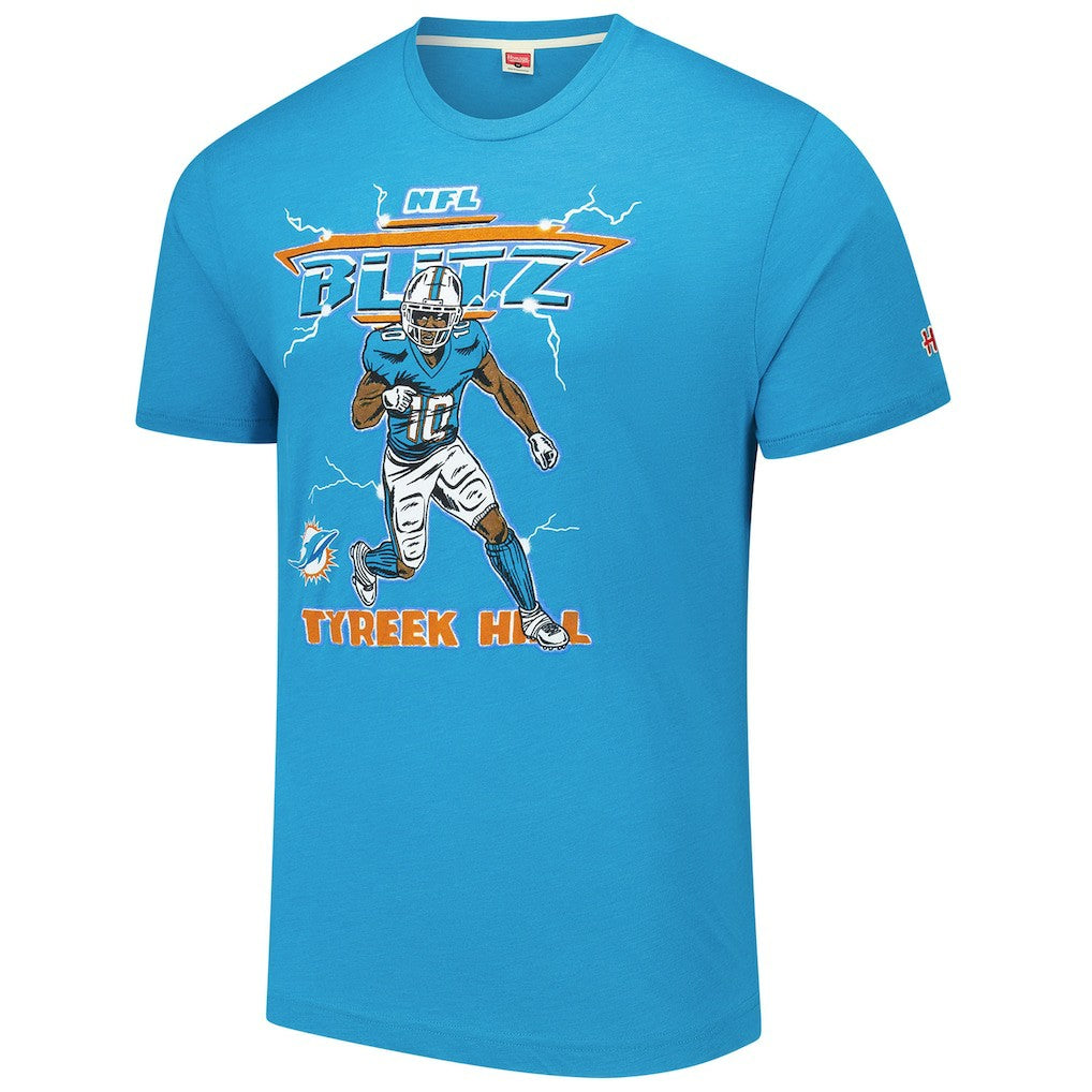 Tyreek Hill  Homage Unisex NFL Blitz Player Tri-Blend T-Shirt - Miami Dolphins
