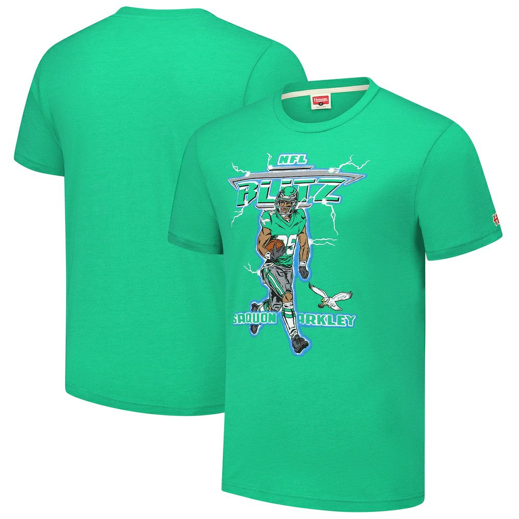 Saquon Barkley  Homage Unisex NFL Blitz Player Tri-Blend T-Shirt - Philadelphia Eagles