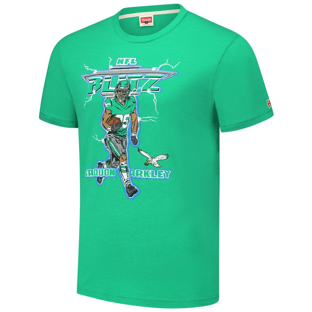 Saquon Barkley  Homage Unisex NFL Blitz Player Tri-Blend T-Shirt - Philadelphia Eagles