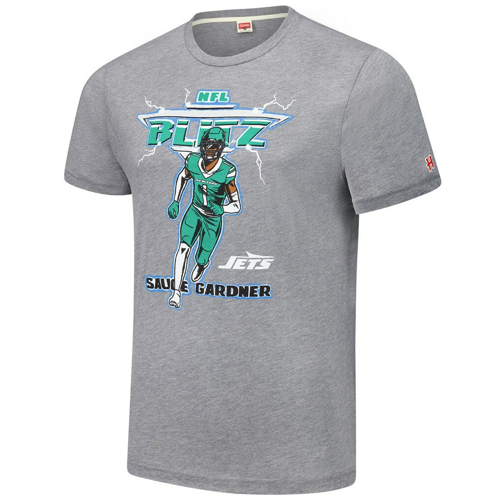 Ahmad Sauce Gardner  Homage Unisex NFL Blitz Player Tri-Blend T-Shirt - New York Jets