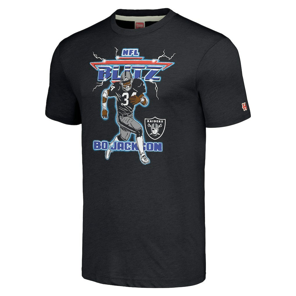 Bo Jackson  Homage Unisex NFL Blitz Retired Player Tri-Blend T-Shirt - Las Vegas Raiders